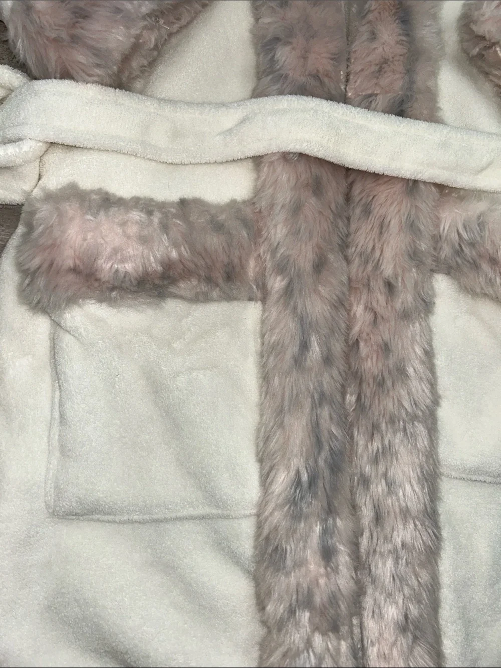 Pottery Barn Teen Leopard Faux-Fur Trim Hooded Robe